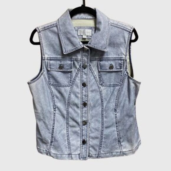 Erm London Grey Faux Leather Vest size Medium New - Picture 1 of 6